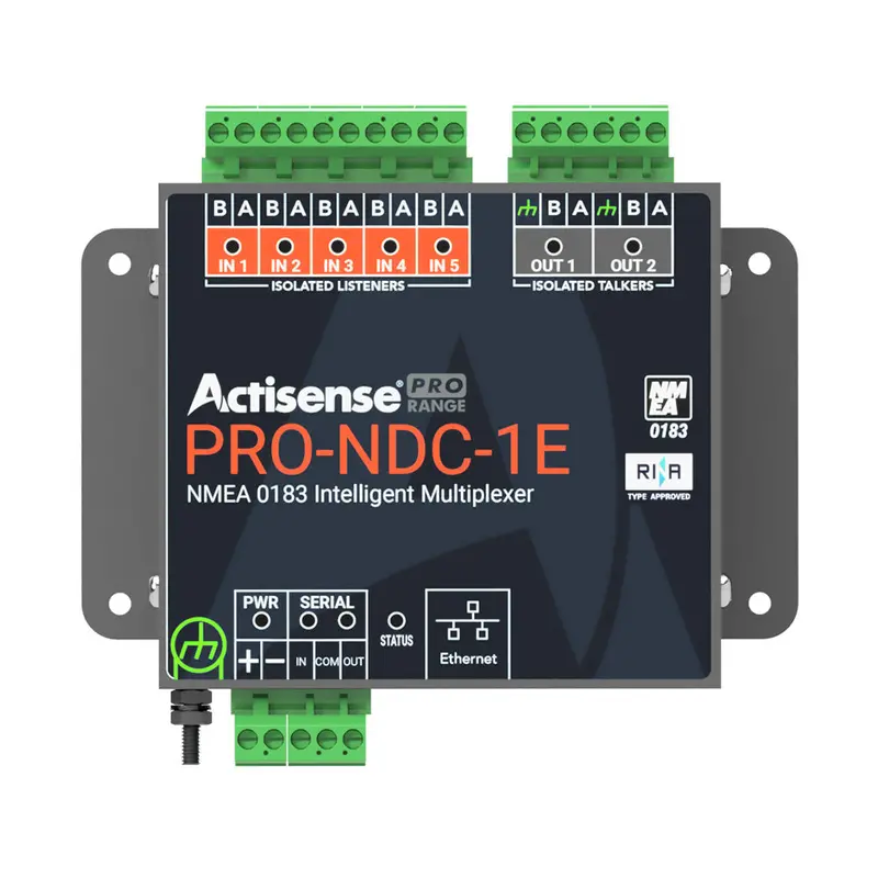 Actisense Pro Nmea 0183 Multiplexer: 5 Input Channels, 2 Iso-Drive Outputs, Ethernet + Serial Connectivity [Pro-Ndc-1E] 1