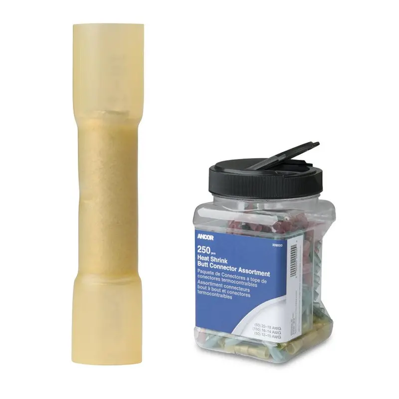 Ancor 12–10 Awg Heat Shrink Butt Connectors – 200-Piece Jar Pack (Model 309201) 1