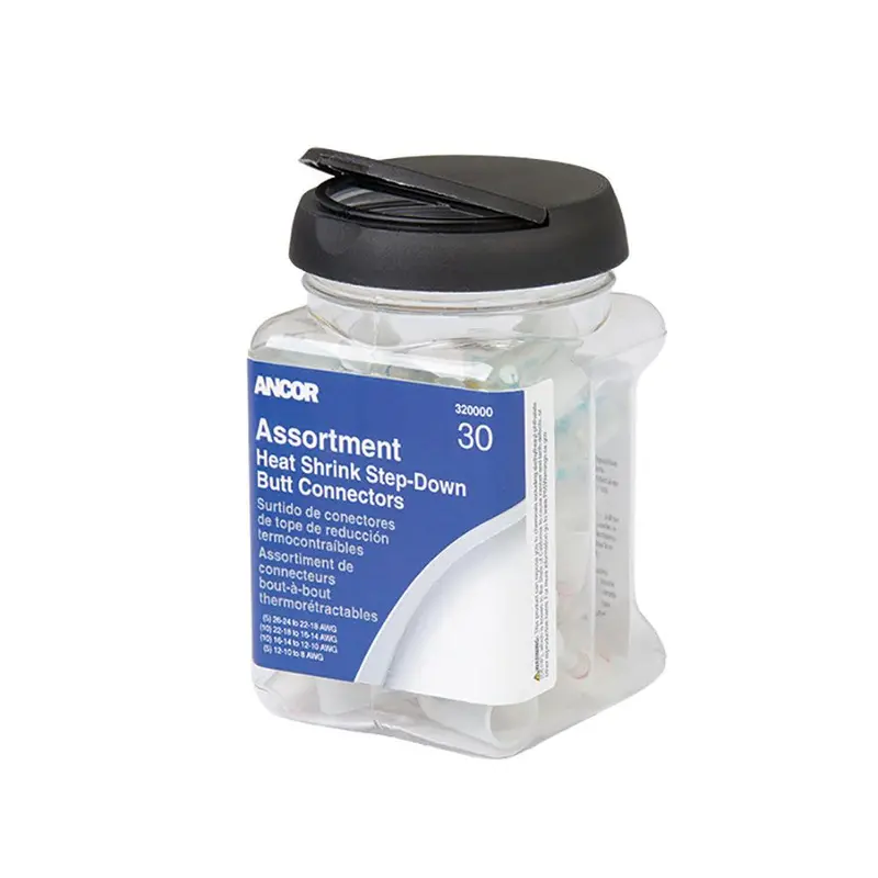 Ancor 30-Piece Multi-Gauge Adhesive-Lined Step-Down Butt Connector Kit 1