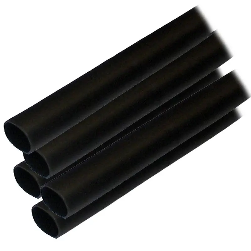 Ancor Black Adhesive-Lined Heat Shrink Tubing – 1/2" × 12", 5-Pack 1