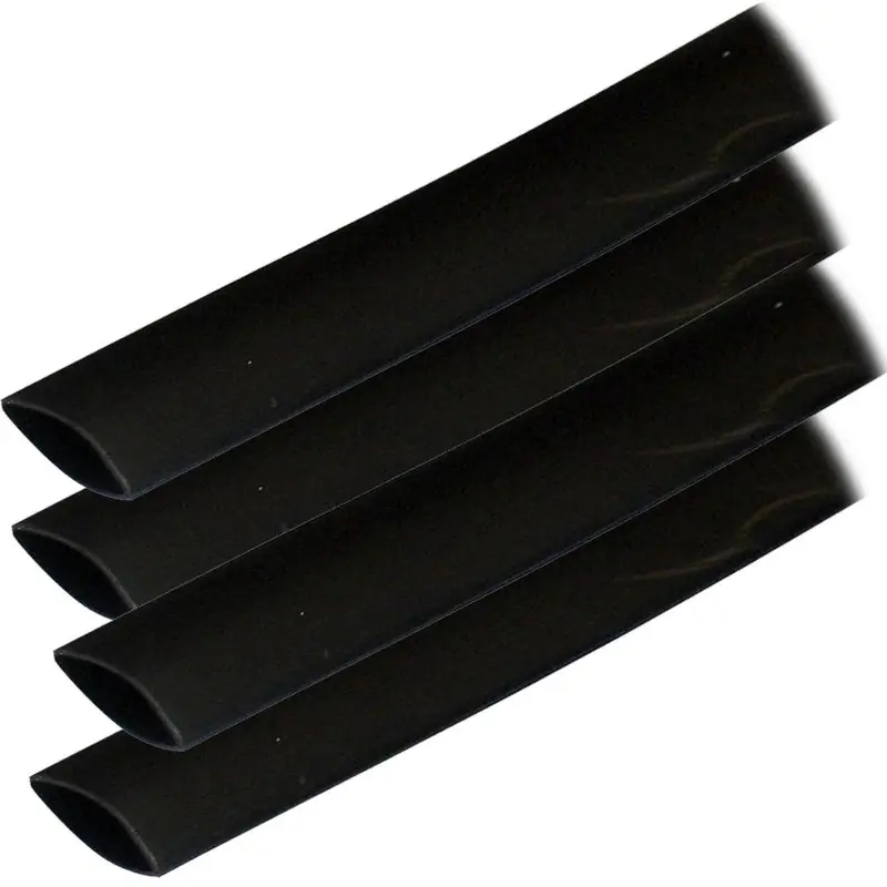 Ancor Black Adhesive-Lined Heat Shrink Tubing – 3/4" × 12", 4-Pack 1