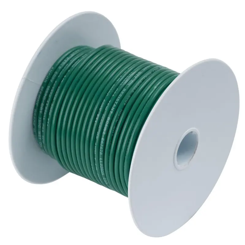 Ancor Green 14 Awg Tinned Copper Marine Wire – 100-Foot Spool, Grounding-Specific Color Coding, P/N 104310 1