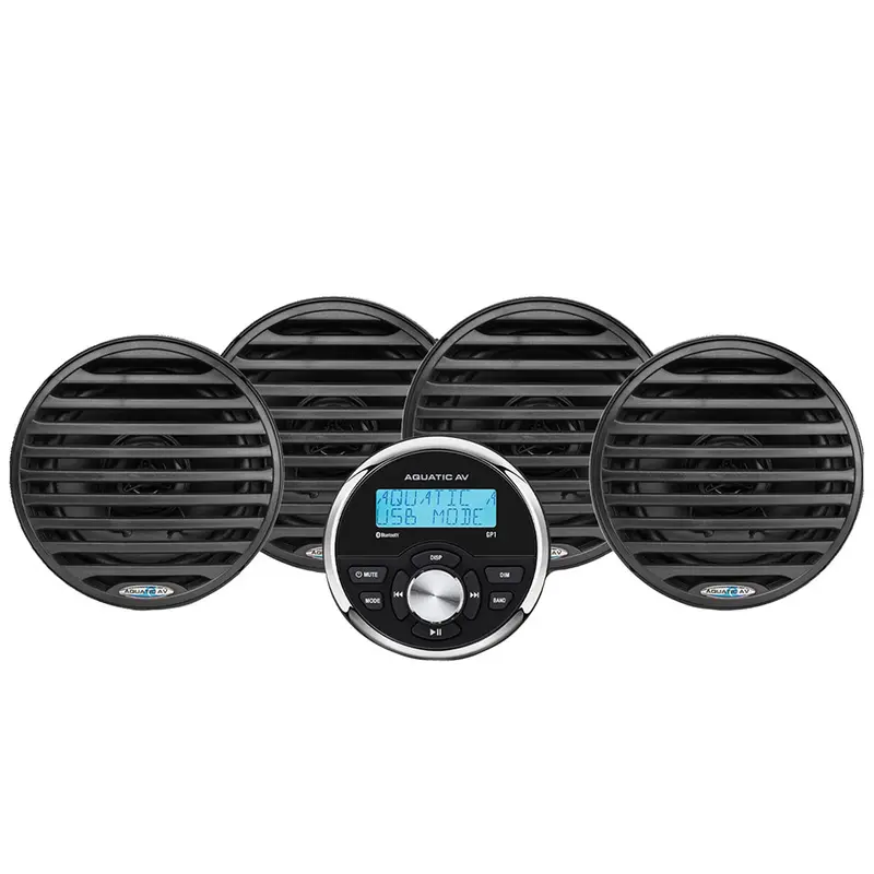 Aquatic Av Economy Marine Stereo & Speaker Kit – Black 1