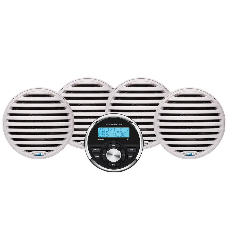 Aquatic Av Economy Marine Stereo & Speaker Kit – White 1