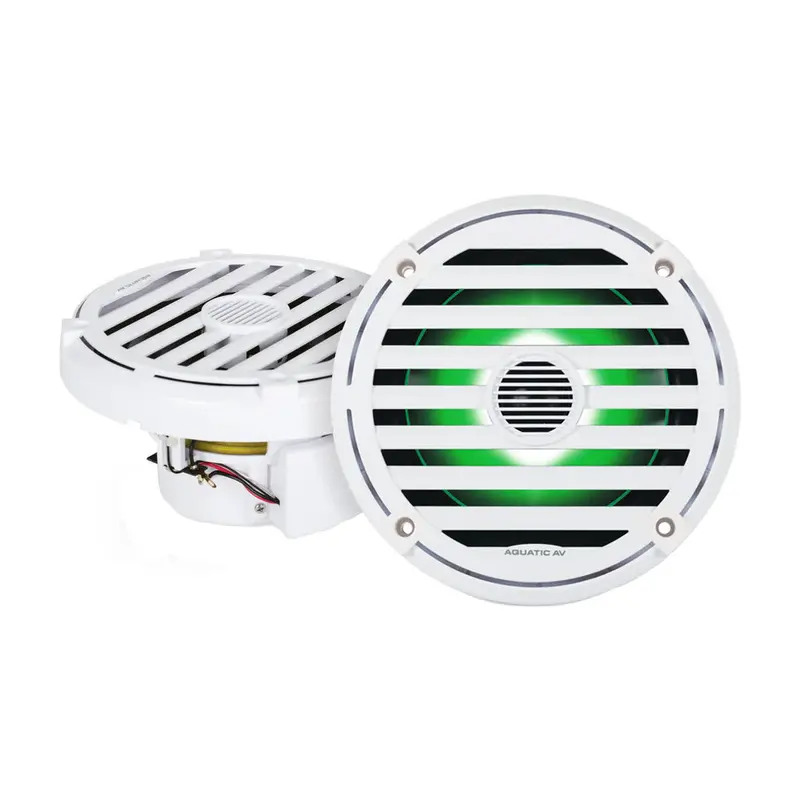 Aquatic Av Elite 6.5" Rgb Marine Speakers – White (Pair) 1