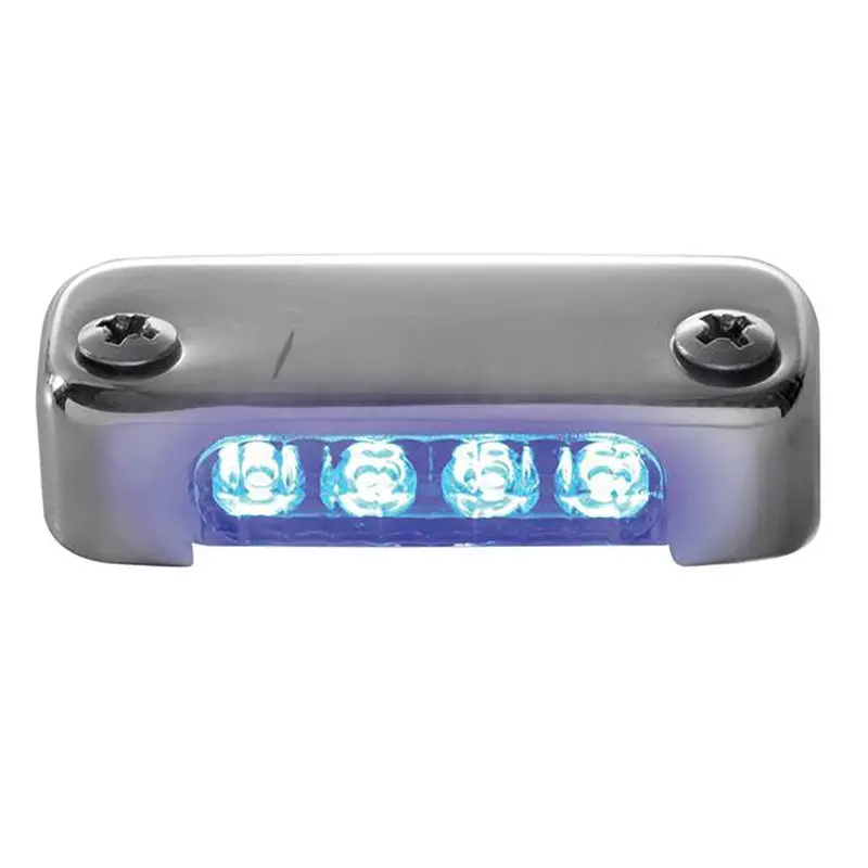 Attwood Blue Led Micro Light — Compact Vertical-Mount Fixture With Stainless Steel Bezel (6350B7) 1