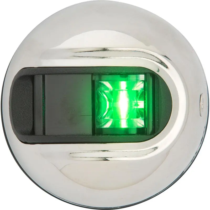 Attwood Lightarmor Nv3012Ssg-7 Starboard (Green) Vertical Surface-Mount Navigation Light – Stainless Steel, 2Nm 1