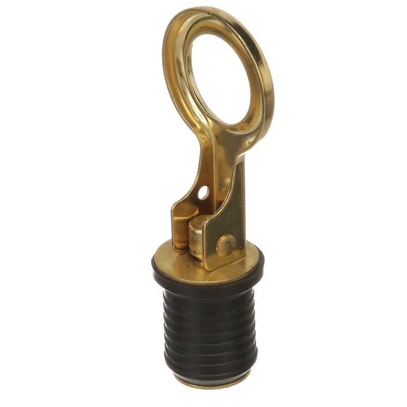 Attwood Snap-Handle Brass Drain Plug — 1" Diameter, Quick-Release Design For Marine Applications (7524A7) 1