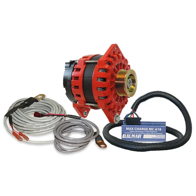 Balmar 250A 12V Dual-Foot Alternator Kit With 3.15" Saddle Mount, K6 Pulley, Voltage Regulator & Temperature Sensor 1
