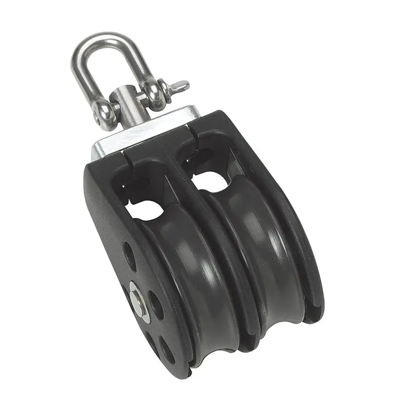 Barton Marine Size 3 Double Pulley Block – 45Mm Plain Bearing With Swivel 1