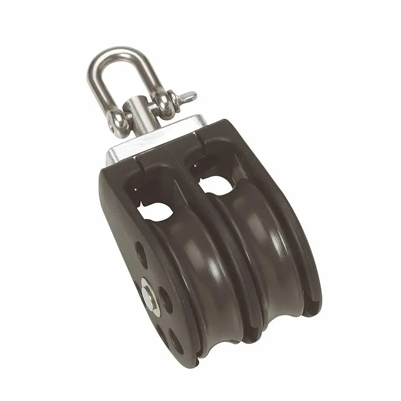 Barton Size 1 Double-Pulley Block With Swivel Hook – 30Mm Plain Bearing [N01230] 1