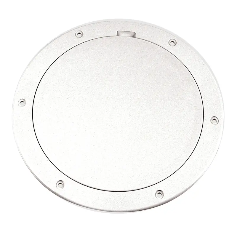 Beckson 6-Inch Smooth-Center Pry-Out Deck Plate – White Finish 1