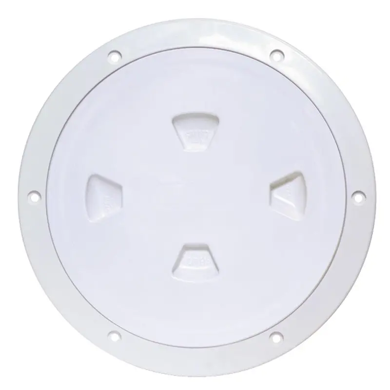 Beckson 8-Inch Smooth-Center Screw-Out Deck Plate – White 1