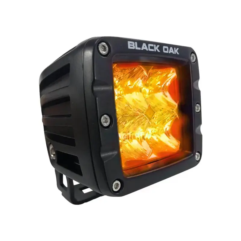 Black Oak 2" Amber Flood Led Pod Light — Pro Series 3.0 Black Housing 1