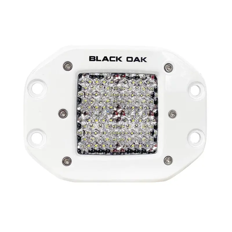 Black Oak 2-Inch Marine Flush Mount Led Pod – Diffused Optics – White Housing – Pro Series 3.0 1