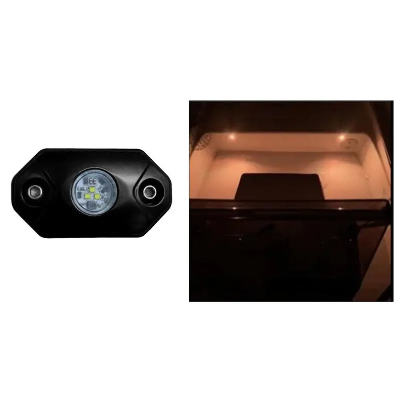Black Oak Amber Rock Accent Light – Single-Color, Black Housing 1