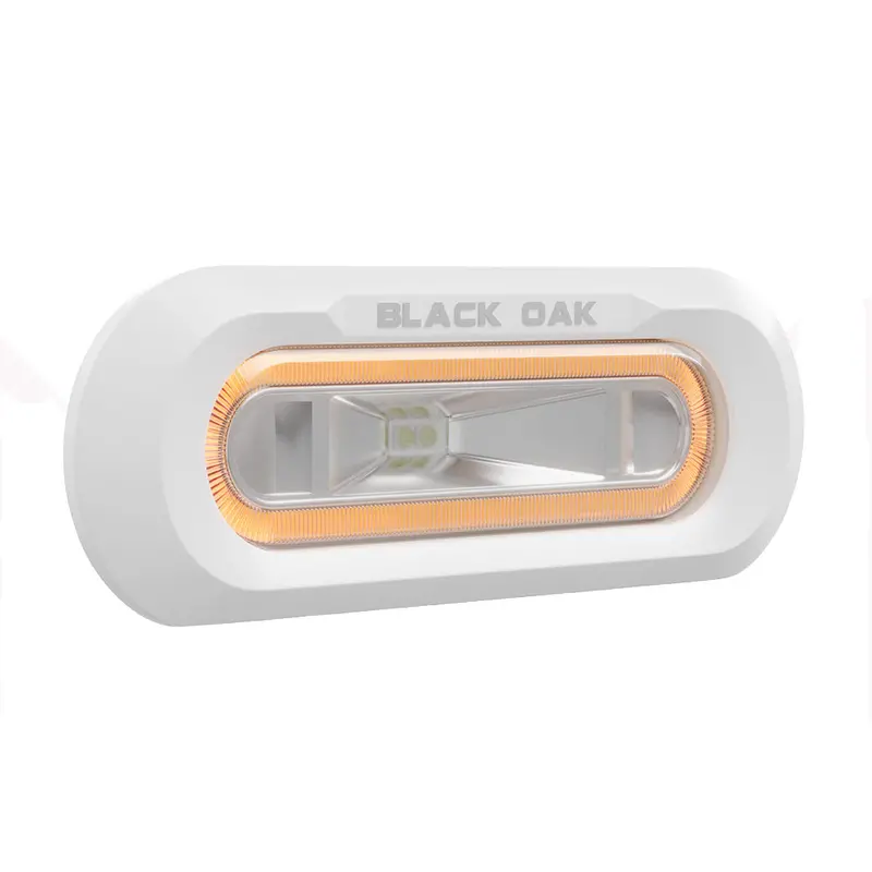 Black Oak Low-Pro Marine Spreader Light – Flush-Mounted, White Housing, Amber Led [Mlps-Fa] 1