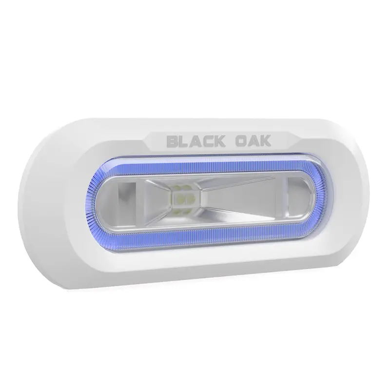 Black Oak Low-Pro Marine Spreader Light – Flush-Mounted, White Housing, Blue Led [Mlps-Fb] 1