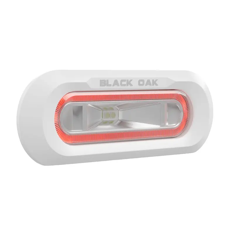Black Oak Low-Pro Marine Spreader Light – Flush-Mounted, White Housing, Red Led [Mlps-Fr] 1
