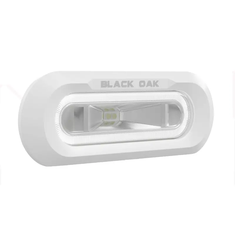 Black Oak Low-Pro Marine Spreader Light – Flush-Mounted, White Housing, White Led [Mlps-Fw] 1