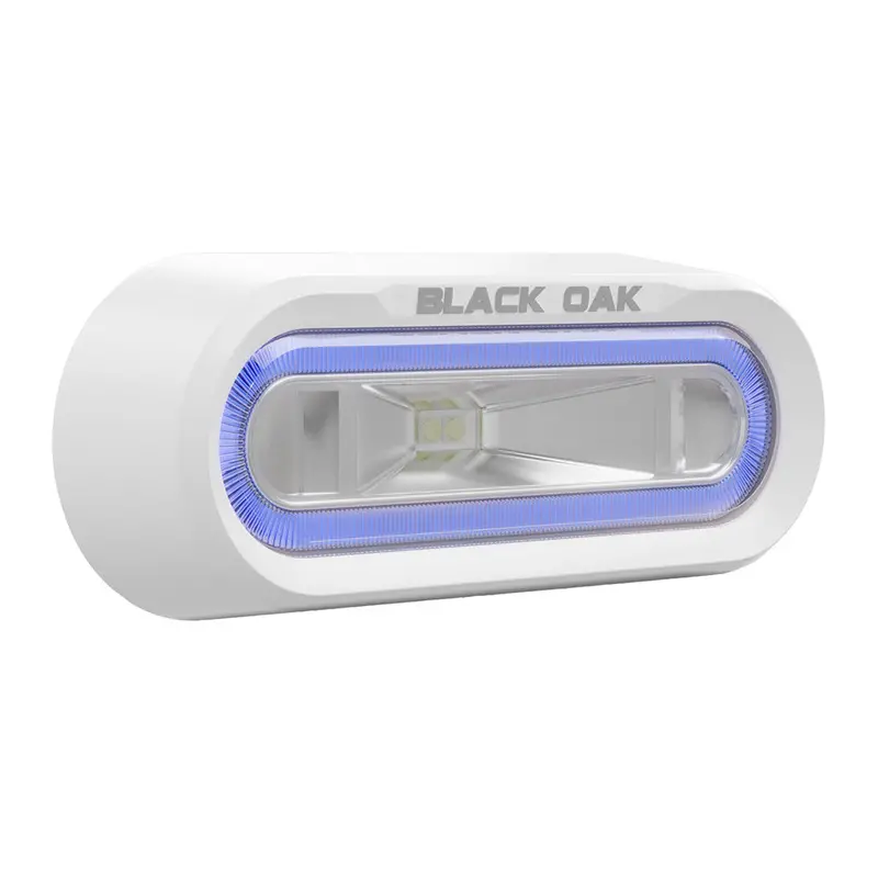 Black Oak Low-Pro Off-Road Spreader Light – Bracket-Mounted, White Housing, Blue Led [Mlps-B] 1