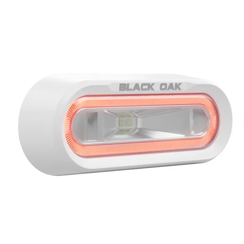 Black Oak Low-Pro Off-Road Spreader Light – Bracket-Mounted, White Housing, Red Led [Mlps-R] 1