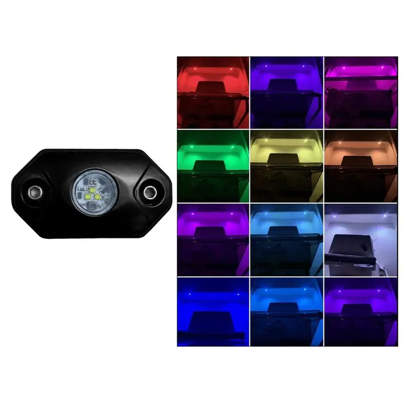 Black Oak Rgb Rock Accent Light – Color-Changing, Black Housing 1