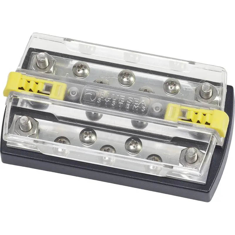 Blue Sea 2722 Dualbus Plus Busbar With 1/4" Stud And 5 × 10-32 Screw Terminals 1