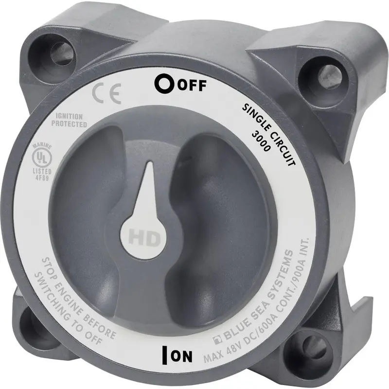 Blue Sea 3000 Hd-Series Single-Circuit Battery Switch – On/Off Toggle 1
