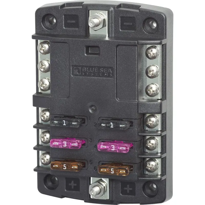 Blue Sea 5030 6-Circuit St Blade Fuse Block With Integrated Negative Bus 1