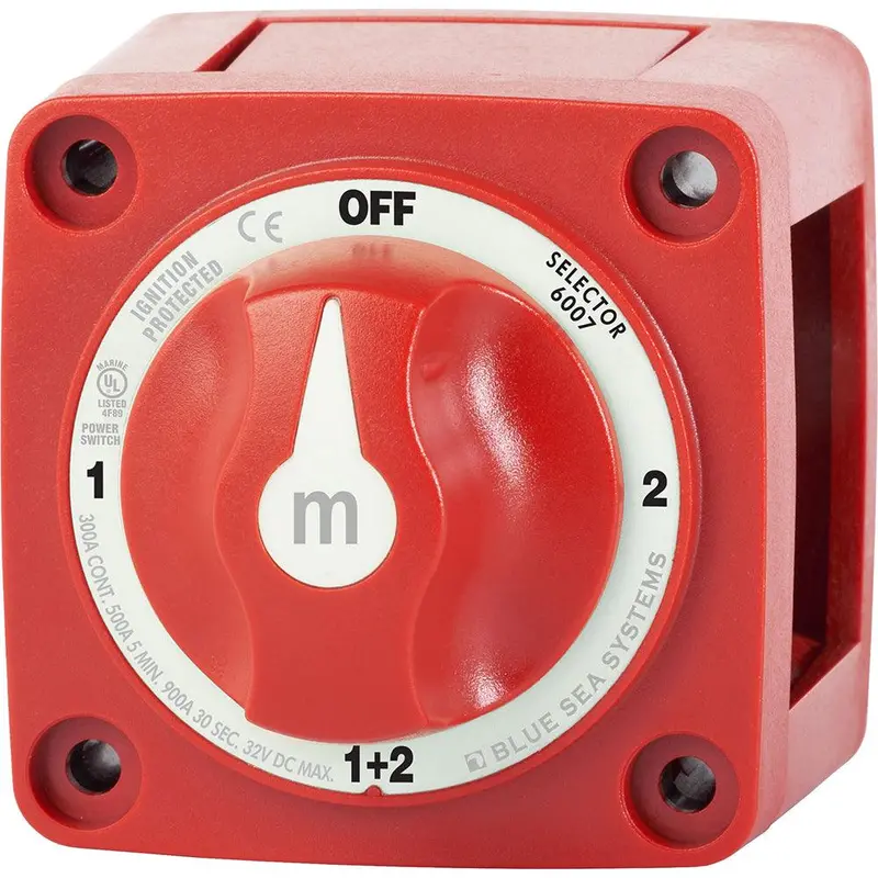 Blue Sea 6007 M-Series Mini Four-Position Red Battery Selector Switch 1