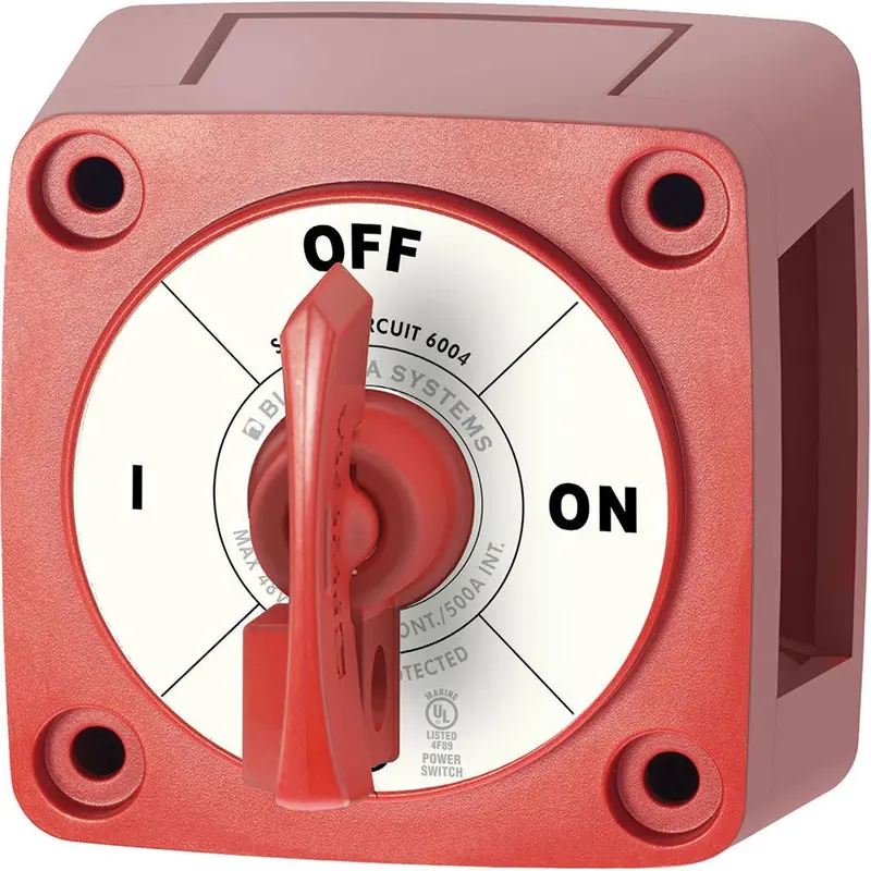 Blue Sea Single-Circuit On/Off Switch With Key Lock — Red 1