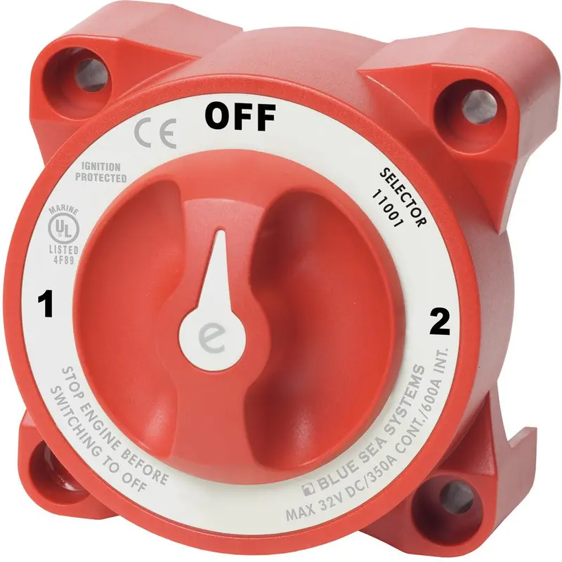 Blue Sea Systems 11001 E-Series 3-Position Battery Switch Featuring Alternator Field Disconnect 1