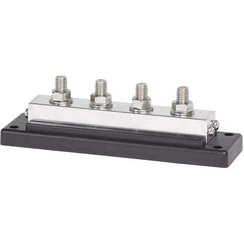 Blue Sea Systems 2104 Powerbar – 600A Cable Connector With Four 3/8"-16 Stud Terminals 1