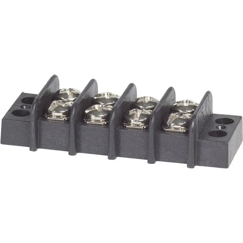 Blue Sea Systems 2404 4-Circuit 20A Terminal Block – Compact Black Design 1