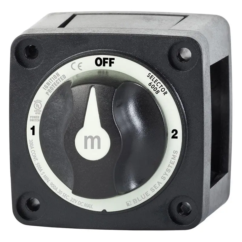 Blue Sea Systems 6008200 M-Series 3-Position Battery Selector Switch — Black [6008200] 1