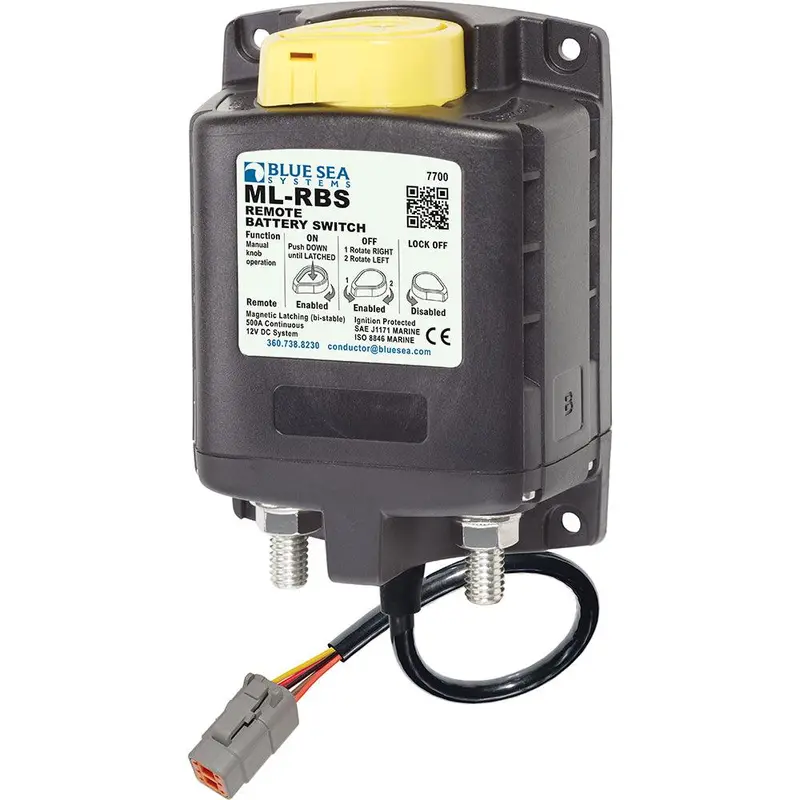 Blue Sea Systems 7700100 12V 500A Manual-Control Ml Solenoid With Deutsch Connector 1