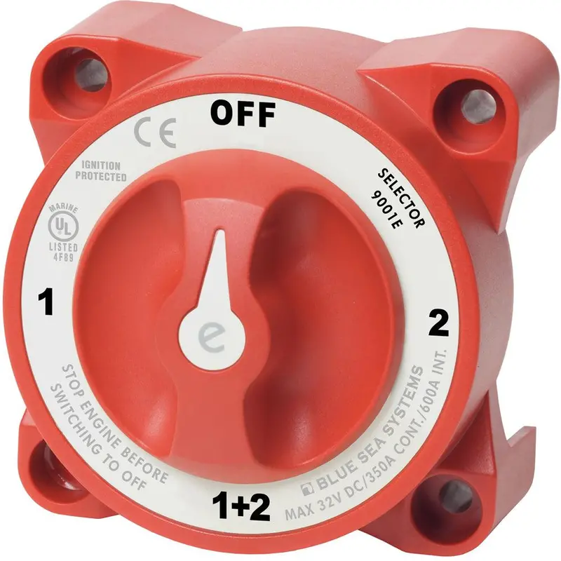 Blue Sea Systems E-Series 12V/24V Battery Selector Switch – 9001E 1