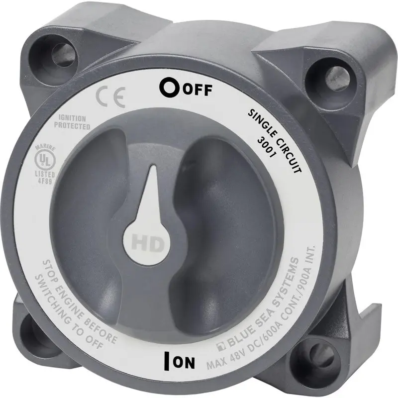 Blue Sea Systems Hd-Series Single-Circuit Battery Switch – On/Off With Afd, Model 3001 1