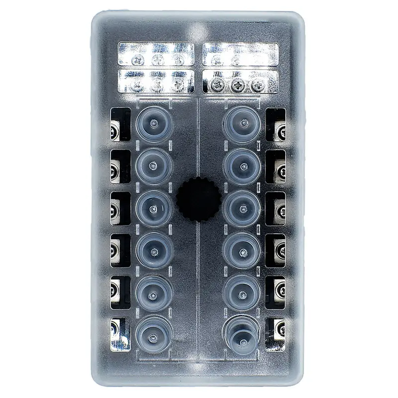 Bluewater 12-Circuit Beaker-Style Fuse Block With Protective Cover [3200-2001-012] 1