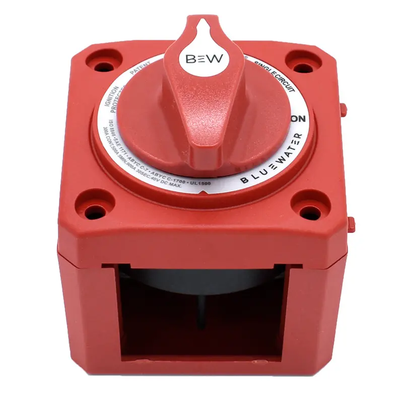 Bluewater Surface-Mount On/Off Battery Isolator Switch – Red Indicator 1