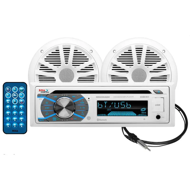 Boss Audio Marine Stereo Speaker Kit — 6.5" White Speakers 1