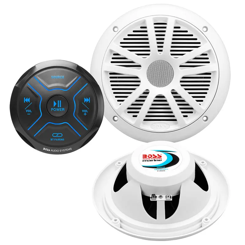 Boss Audio Mg150W.6 Marine Audio Kit Featuring Mgr150B Remote And Dual Mr6W Speakers 1