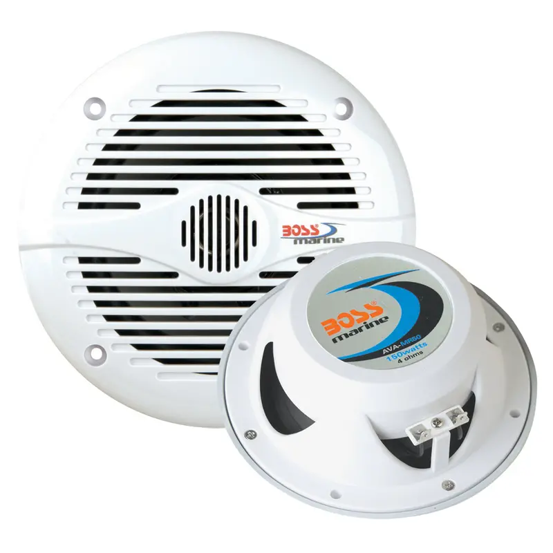 Boss Audio Mr60 6.5" Marine Speakers – Uv-Resistant White Round Speaker Set 1