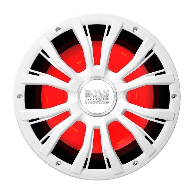 Boss Audio Mrgb10W 10-Inch Rgb-Illuminated Marine Subwoofer – White, 800W 1