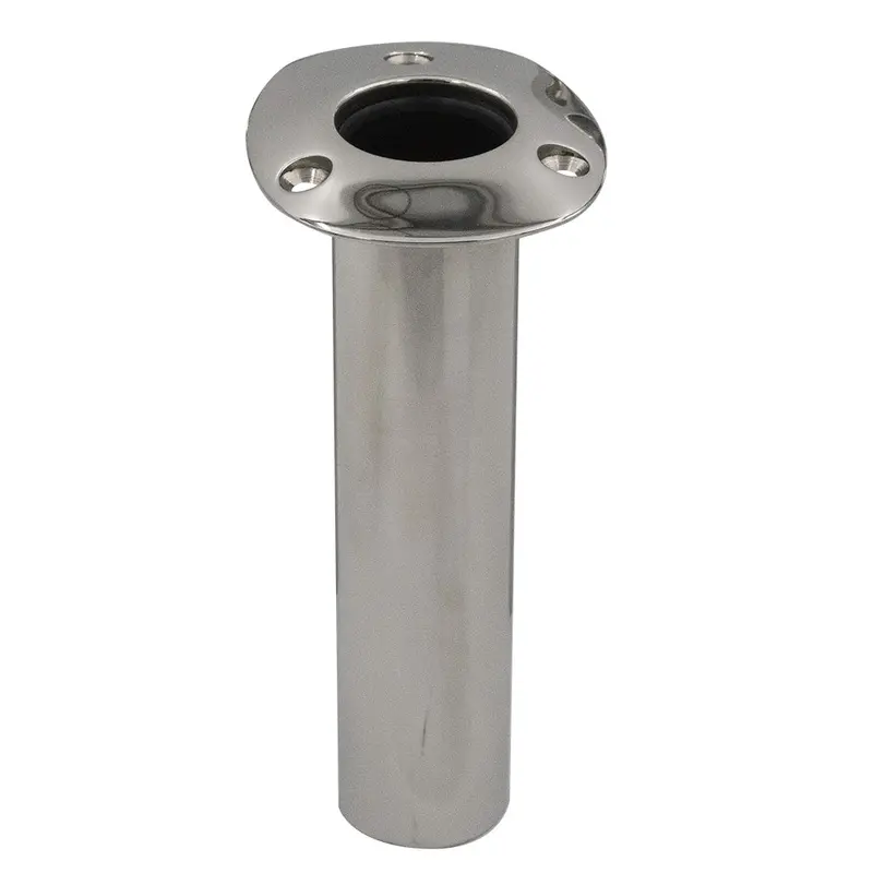 C.E. Smith 70 Series Flush-Mount Rod Holder – 0° Angle, Stainless Steel, Cast Bottom, Black Liner [536700C] 1