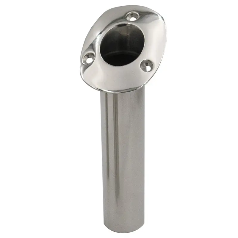 C.E. Smith 70 Series Flush-Mount Rod Holder – 30° Angle, Stainless Steel, Cast Bottom, Black Liner [536720C] 1