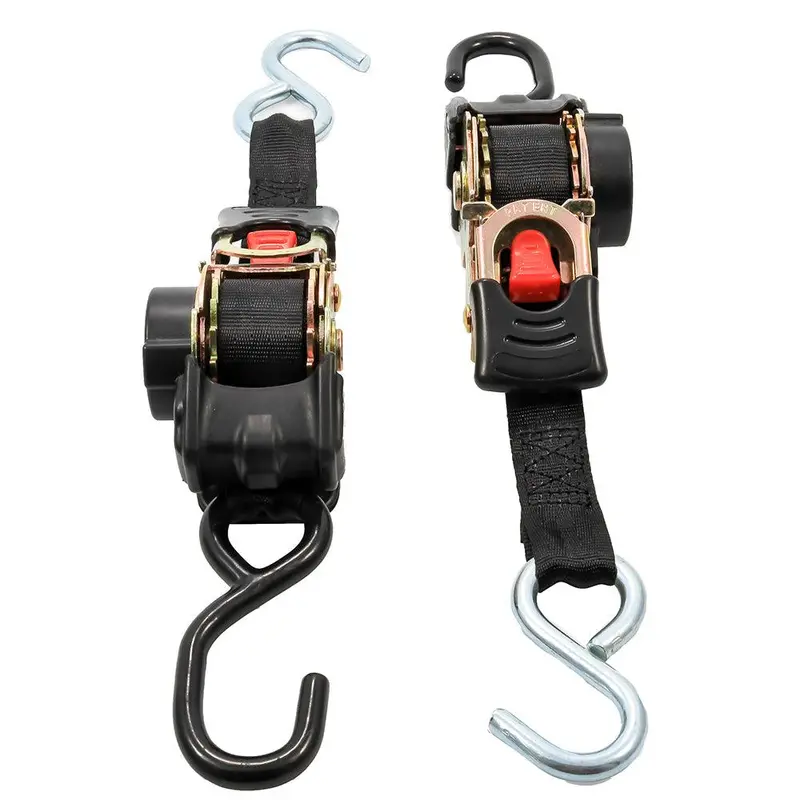 Camco Retractable 1" Tie-Down Straps With Dual Hooks – 6-Pack – 50033 1