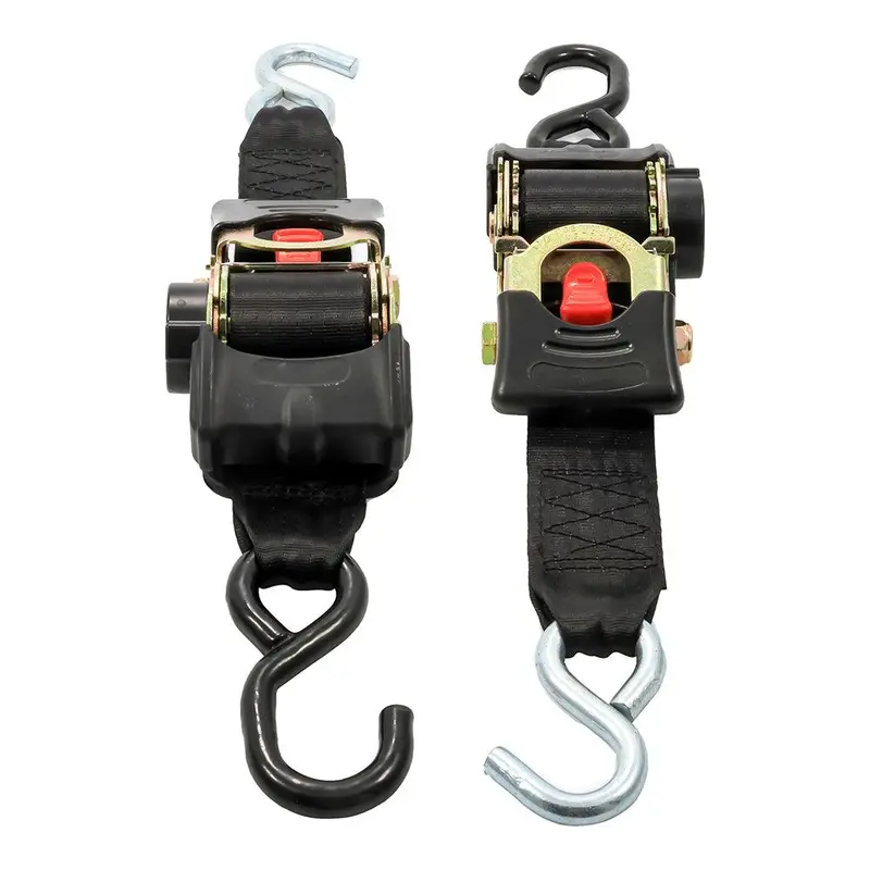 Camco Retractable Tie-Down Straps – 2" Wide, 6' Length, Dual Hook Ends 1