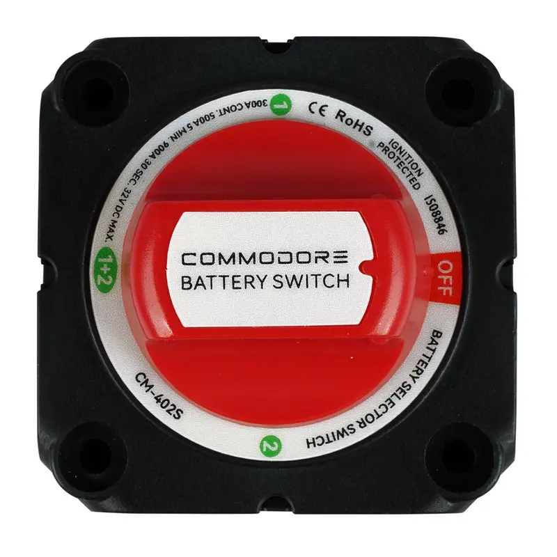 Commodore 4-Position Dual-Battery Selector Switch – Compact Marine Solution 1